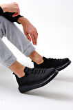 J307 Tricot Ortopedik Taban Günlük Triko Erkek Sneaker Spor Ayakkabı TST Siyah