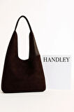 Minimalist Süet Tote Çanta – Şık Vegan Deri Omuz ve El Çantası