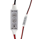 MİNİ ÜÇ TUŞLU TEK RENKLİ 12-24 VOLT LED KONTROL CİHAZI ( KIRMIZI- SİYAH KABLO) (81)
