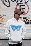 Conversion Butterfly Baskılı Unisex Oversize Tasarım Kelebek Hoodie