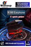 K98 Minimum Gecikme Işıklı Metal Kasa Gaming Bluetooth Oyuncu Kulaklığı 