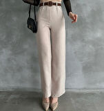 Kadın Keten Pantolon (Beli Kemerli)