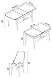 Elis Meşe Desen 80x132 Açılabilir Masa Takımı 4 Sandalye, 1 Bench