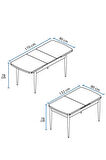 Laris Barok Desen 80 X 132 Benchli Açılabilir MDF Mutfak Masa Takımı 4 Sandalye
