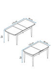 Laris Beyaz Mermer Desen 80 X 132 Benchli Açılabilir MDF Mutfak Masa Takımı 4 Sandalye