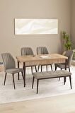 Ikon Beyaz 80x132 MDF Açılabilir Yemek Masası Takımı 4  Sandalye