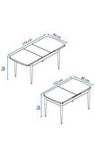 Ikon Beyaz 80x132 MDF Açılabilir Yemek Masası Takımı 4  Sandalye