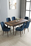 Ikon Meşe Desen 80x132 MDF Açılabilir Yemek Masası Takımı 4  Sandalye