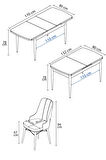 Arvela Meşe Desen 80x132 Açılabilir Yemek Odası Takımı 4  Sandalye