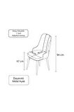 Esa 6 Adet Babyface Kumaş, Beyaz Metal Ayaklı, Mutfak ve Yemek Odası Sandalyesi