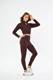 Lesa Wear Fitilli Içi Polarlı Yumuşacık Şardonlu Kaşkorse Crop Likralı Hırka
