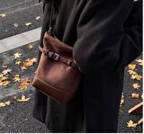 Kahverengi Süet Kemer Detaylı  Çanta