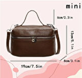  Kahverengi Önden Fermuarlı Çanta