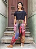 Unisex Nepal Patchwork Pantolon, Salaş Pantolon, Rahat Pantolon, Renkli Şalvar