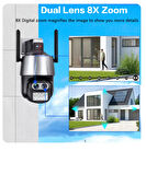 qasul 8mp Hd Ip Kamera 2 Lens Güvenlik Koruması Wifi Gözetim Kameraları 8x Zoom Ptz Kablosuz