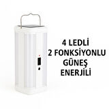 Güneş Enerjili Çok Fonksiyonlu Taşınabilir Kamp Lambası – Su Geçirmez LED Fener
