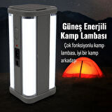 Güneş Enerjili Çok Fonksiyonlu Taşınabilir Kamp Lambası – Su Geçirmez LED Fener