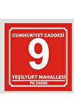 Kapı ve Daire numarası 10cmx10cm Aliminyum metal levhaya baskı