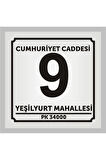Kapı ve Daire numarası 10cmx10cm Aliminyum metal levhaya baskı