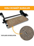 Beylini Dayanıklı Karavan Basamak Halısı Kolay Temizlenebilir Yırtılmaz Koruyucu Adım Halısı (45x45 Deve Tüyü)