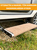 Beylini Dayanıklı Karavan Basamak Halısı Kolay Temizlenebilir Yırtılmaz Koruyucu Adım Halısı (45x45 Deve Tüyü)