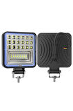 Off Road 12-24 Volt Kare Sis Farı DRL MAVİ 4 inç 126 W Oto Çalışma Lambası