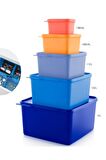 Tupperware Renkli Dikdörtgen Saklama Kabı 5 Li Set Esc