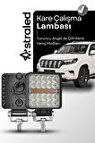 120W 12-24 Volt Kare Sis Farı DRL Turuncu Oto Çalışma Lambası ATV Kamyon Tır Traktör Offroad