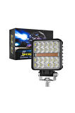 120W 12-24 Volt Kare Sis Farı DRL Turuncu Oto Çalışma Lambası ATV Kamyon Tır Traktör Offroad