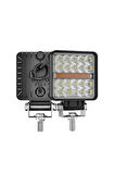 120W 12-24 Volt Kare Sis Farı DRL Turuncu Oto Çalışma Lambası ATV Kamyon Tır Traktör Offroad