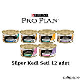 Pro Plan Premium Konserve Karışık Set | Tavuklu, Somonlu, Hindili Lezzetler | 85g x 12 Adet
