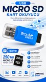USB Micro SD Kart Okuyucu TF Hafıza Kart Okuyucu + 250 MB Micro SD Hediyeli