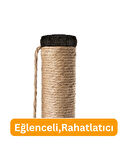 Beylini Kedi Tırmalama Tahtası Kedi Kaşınma Tahtası Peluş Kumaş Silinebilir Demonte 40 cm Yükseklik Siyah
