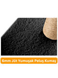Beylini Kedi Tırmalama Tahtası Kedi Kaşınma Tahtası Peluş Kumaş Silinebilir Demonte 40 cm Yükseklik Siyah