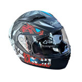 LS5 Fullface Güneş Vizörlü Kask MatBlue Medium (M)