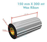 'Ribbon'' WX10FBK (Standart Wax) **150mm x 300m** 1 inç Outside (Koli 12)