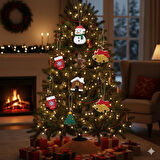 Yılbaşı Ağacı Boyama Süs Seti 6'lı - Kendi Yılbaşı Süsünü Yap Aktivite Kiti