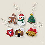 Yılbaşı Ağacı Boyama Süs Seti 6'lı - Kendi Yılbaşı Süsünü Yap Aktivite Kiti