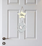 Meşgalem Yıldız Tutan Fil Yavrusu Temalı Kişiye Özel Kapı Süsü