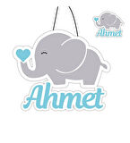 Kişiye Özel Bebek Kapı Süsü Ve 50 Adet Magnet Seti Fil Temalı