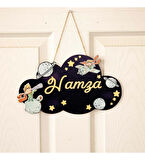 Kişiye Özel 3D Bebek Ahşap Kapı Süsü Uzay