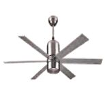 KCF-286 SATEN NİKEL 122 CM BÜYÜK TİP 6 KANATLI HIZ KADEMELİ TAVAN VANTİLATÖRÜ METAL GÖVDE