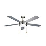 KCF-288 133 CM ÇAP SATEN NİKEL GÖVDE AVİZELİ 2 AMPULLÜ VANTİLATÖR 5 KANATLI GENİŞ TİP