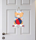 Meşgalem Top Tutan Minik Ayıcık Temalı Kişiye Özel Kapı Süsü