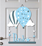 Kişiye Özel Uçan Balon Tasarımlı Kapı Süsü 55x30cm
