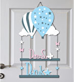 Kişiye Özel Uçan Balon Tasarımlı Kapı Süsü 55x30cm