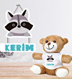 Kişiye Özel Bebek Kapı Süsü (Peluş Ayıcık Hediyeli) – Baby Shower / Hastane Odası