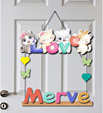 Kişiye Özel Hastane Kapısı Tatlı Kediler Kapı Süsü 45x30cm