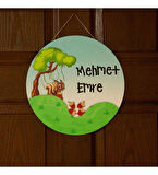 Kişiye Özel Bebek Kapı Süsü (Peluş Ayıcık Hediyeli) – Baby Shower / Hastane Odası