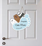 Meşgalem Minik Panda ve Arkadaşları Temalı Kişiye Özel Kapı Süsü